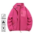 thumbnail image 1 of Goodtrade8 Big Mens Jackets Casual Zip up Fleece Jackets Pocket Plain Pink Stand Collar Outdoor Winter Coats for Men, 1 of 6