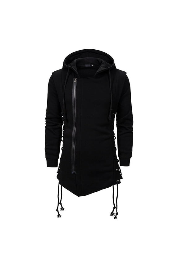 Big Mens Jackets Zip up Casual Hooded Plain Long Sleeve Hooded Winter Coats for Men
