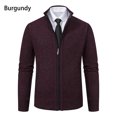 thumbnail image 1 of Goodtrade8 Big Mens Jackets Zip up Casual Shirt Jacket Pocket Stand Collar Wine Plain Outdoor Mens Coats Big and Tall, 1 of 9