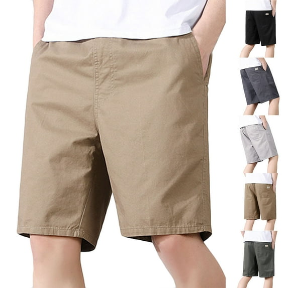 Goodtrade8 Big and Tall Mens Cargo Shorts with Pocket Workout Casual Drawstring Solid Color Loose Summer Shorts for Men