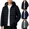 thumbnail image 1 of Goodtrade8 Big and Tall Mens Jackets with Hoods Zip up Puffer Jacket Warm Long Sleeve Solid Color Casual Hooded Winter Mens Coats, 1 of 9