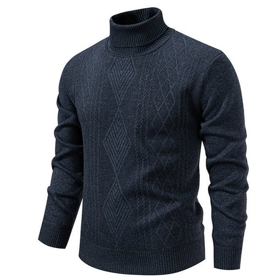 Goodtrade8 Big and Tall Mens Sweater Warm Loose High Neck Long Sleeve Casual Pullover Sweaters for Men Sizes M-5XL