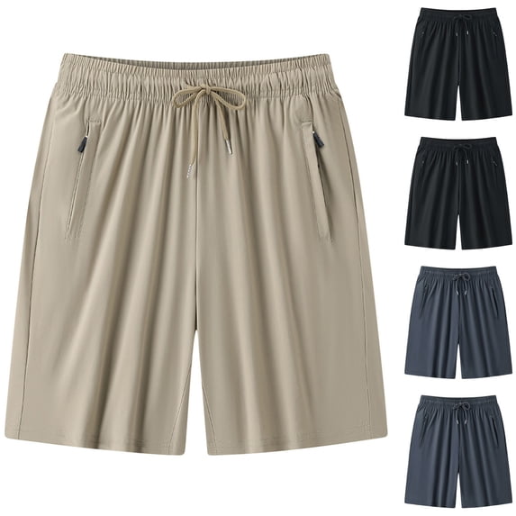 Goodtrade8 Big and Tall Shorts for Men Relaxed Fit with Pocket Gym Casual Drawstring Lightweight Athletic Solid Color Mens Shorts