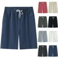 thumbnail image 1 of Goodtrade8 Big and Tall Summer Shorts for Men with Pockets Gym Drawstring Elastic Waist Casual Straight Solid Color Half Shorts Pants, 1 of 5
