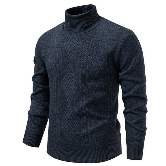 Goodtrade8 Big and Tall Sweaters for Men Warm Casual Long Sleeve High Neck Loose Pullover Sweaters for Men Sizes M-5XL