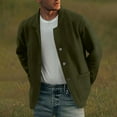 thumbnail image 1 of Goodtrade8 Button Bomber Jackets Plain Pocket Mens Jackets Crew Neck Casual Long Sleeve Mens Coats Outerwear Winter, 1 of 6