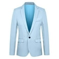 thumbnail image 1 of Goodtrade8 Button Jackets for Men Casual Suit Coat Light Blue Pocket Outdoor V-Neck Plain Mens Coats Outerwear Winter, 1 of 4