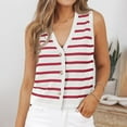 thumbnail image 1 of Goodtrade8 Button Winter Sweaters Cropped Sweater Vests Striped Casual V-Neck Sleeveless Winter Tops for Women, 1 of 5