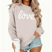 GOODTRADE8 Womens Sweatshirts Fleece Lightweight Crew Neck Plain Long Sleeve Winter Tops for Women