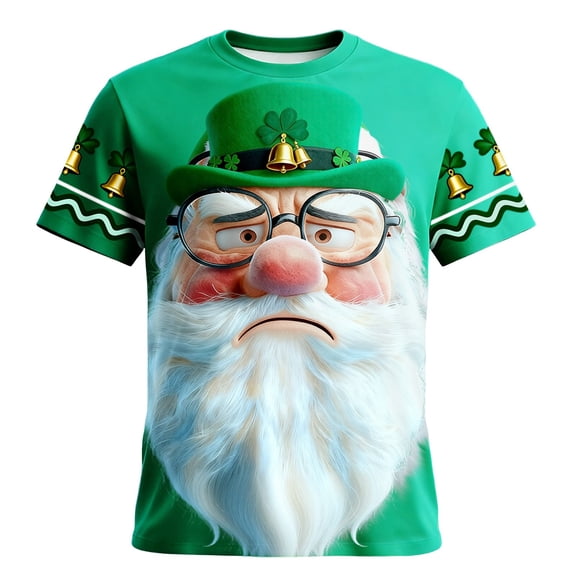 Goodtrade8 Clover Mens St Pattys Day Shirts Large Leisure Crew Neck Short Sleeve Graphic Tee Casual Graphic Tee for Men