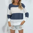 thumbnail image 1 of Goodtrade8 Color Block Winter Sweaters Knitted Lightweight Long Sleeve Crew Neck Casual Winter Tops for Women, 1 of 5