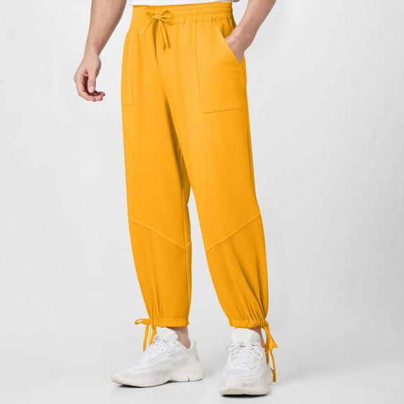 Goodtrade8 Elastic Waist Big and Tall Sweatpants for Men Joggers with Pockets Workout Casual Activewear Drawstring Solid Color Pants for Men Work