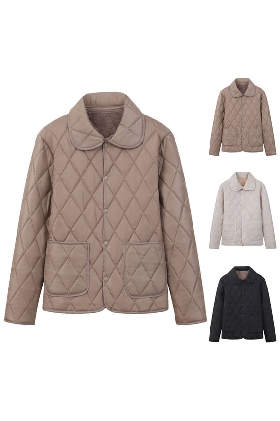 Fleece Coats for Women Plus Size Puffer Jacket Solid Color Long Sleeve Lightweight Casual Women Tops