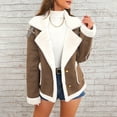 thumbnail image 1 of Goodtrade8 Fleece Jacket Pocket Button Womens Jackets and Coats Long Sleeve Plain Lapel Casual Tops for Women 2025, 1 of 6