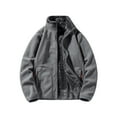 thumbnail image 1 of Goodtrade8 Fleece Jackets Zip up Pocket Outdoor Jackets for Men Winter Casual Stand Collar Plain Long Sleeve Coats for Men, 1 of 2