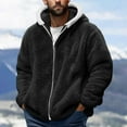 thumbnail image 1 of Goodtrade8 Fleece Jackets for Men Big and Tall Outwear Hooded Lightweight Thickened Zipper Fashion Mens Coats Long Sleeve, 1 of 3