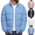 thumbnail image 1 of Goodtrade8 Fleece Mens Jacket Big and Tall Puffer Jacket Long Sleeve Zip up Plain Collared Casual Winter Coats for Men, 1 of 9