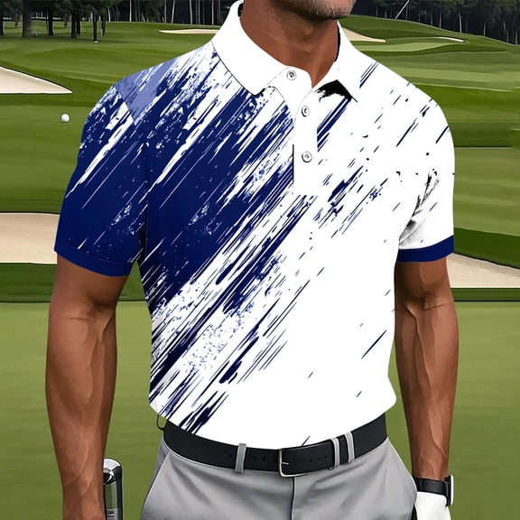 Goodtrade8 Golf T Shirts for Men Graphic Short Sleeve Summer Mens Shirts Polo