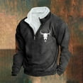 thumbnail image 1 of Goodtrade8 Graphic Tops for Mens Outing Zip Mock Neck Half Zipper Casual Long Sleeve Sweatshirt, 1 of 3