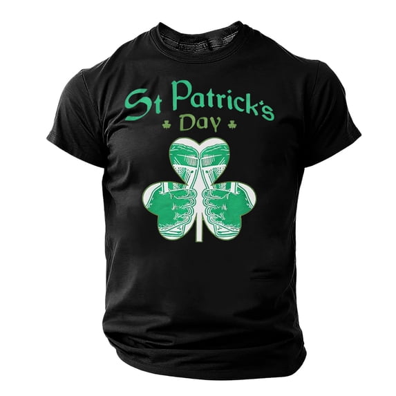 Goodtrade8 Green Men's St.Patrick's Gifts for Him Irish Crew Neck Printed Short Sleeve Casual Tee Tops for Men