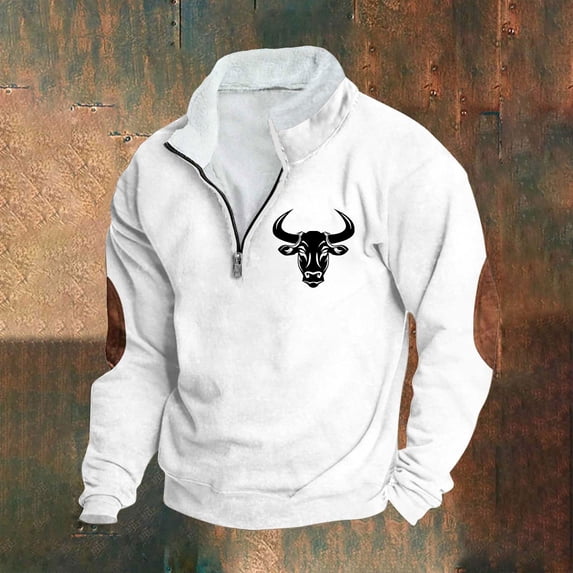 Goodtrade8 Half Zipper Tops for Men Zip Mock Neck Graphic Long Sleeve Casual Mens Sweatshirts