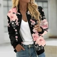 thumbnail image 1 of Goodtrade8 Jackets for Women Zip up Bomber Jacket Pocket Printed Casual Womens Tops, 1 of 5