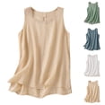 thumbnail image 1 of Goodtrade8 Lace Tank Tops for Women Sleeveless Pullover Tshirts Casual Summer Cotton Linen Undershirts Camisole Work Womens Tops Lightweight, 1 of 5