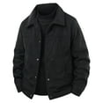 thumbnail image 1 of Goodtrade8 Lapel Fleece Jackets Button Plain Big Mens Jackets Long Sleeve Casual Coats for Men, 1 of 7