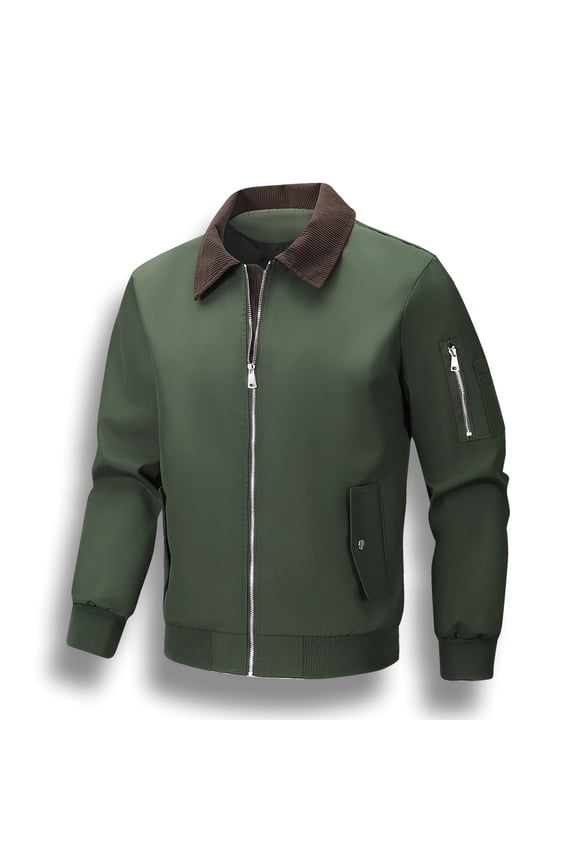 Lapel Shirt Jackets Plain Zip up Winter Jackets for Men Casual Long Sleeve Winter Coats for Men