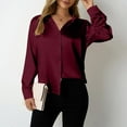 thumbnail image 1 of Goodtrade8 Lightweight Long Sleeve Shirts for Women Button Solid Color Long Sleeve Collared Pocket Casual Women Winter Tops, 1 of 6