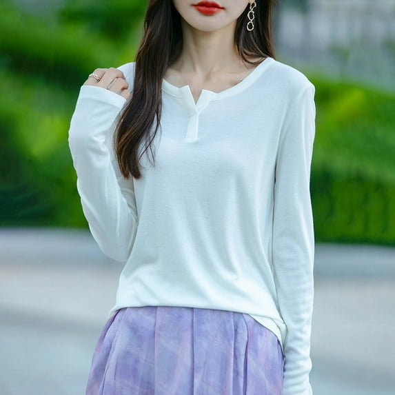 Goodtrade8 Lightweight Sweater Women Trendy Pullover Solid Color Casual Crew Neck Long Sleeve Winter Tops for Women