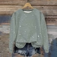 thumbnail image 1 of Goodtrade8 Long Sleeve Shirts for Women Sequin Sweatshirts Womens Blouses Long Sleeve Crew Neck Athletic Casual Solid Color Basic Tops, 1 of 8