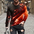 thumbnail image 1 of Goodtrade8 Long Sleeve Winter Tops for Men Plus Size Athletic Printed Orange Crew Neck Shirts for Men Plus Size, 1 of 5