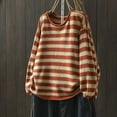 thumbnail image 1 of Goodtrade8 Loose Womens Sweaters Striped Pullover V-Neck Lightweight Long Sleeve Casual Sweaters Tops, 1 of 5