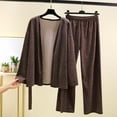 thumbnail image 1 of Goodtrade8 Lounge Sets 2 Piece Loungewear Soft Long Sleeve Casual Solid Color V-Neck Pajama Tops, 1 of 5