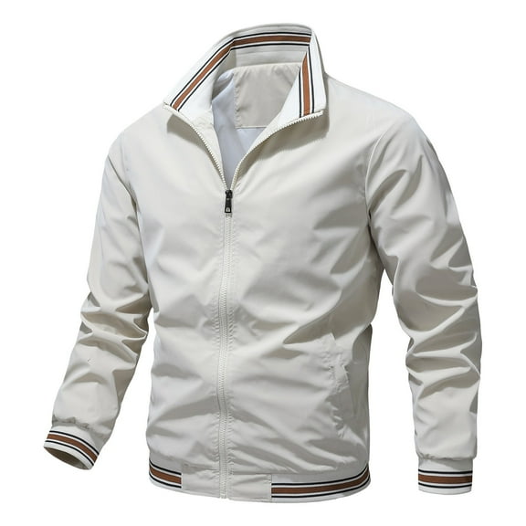 Goodtrade8 M-7XL Bomber Jacket Pocket Zip up Mens Winter Jackets and Coats Long Sleeve Lapel Casual Plain Mens Coats Outerwear Winter