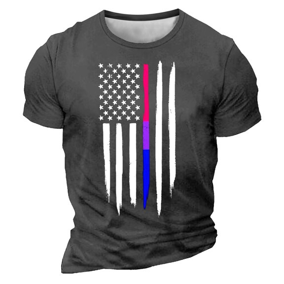 Goodtrade8 Men's Summer Tshirts Short Sleeve Red White and Blue Pullover Fourth of July American Flag Independence Day Crew Neck Tops for Men Patriotic