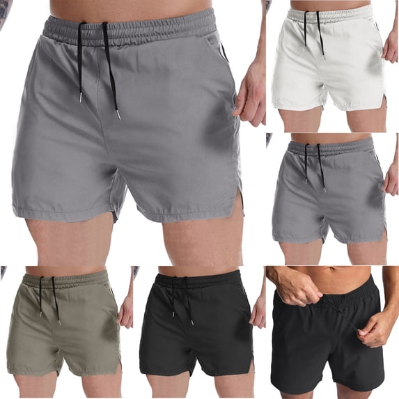 Goodtrade8 Mens Dry Fit Athletic Shorts Pockets Running Short Pants Breathable,Summer Drawstring Stretch Ropa Shorts for Men Elastic Waist,Size 27