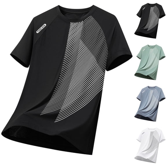 Goodtrade8 Mens Dry Fit Shirts Summer Short Sleeve Pullover Sports Casual Workout Moisture-Wicking Outdoor T-Shirts for Men Crew Neck