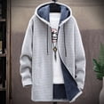 thumbnail image 1 of Goodtrade8 Mens Jacket with Hoodie Fleece Zip up Length Plain Casual Long Sleeve Hooded Men Coats with Hood, 1 of 5