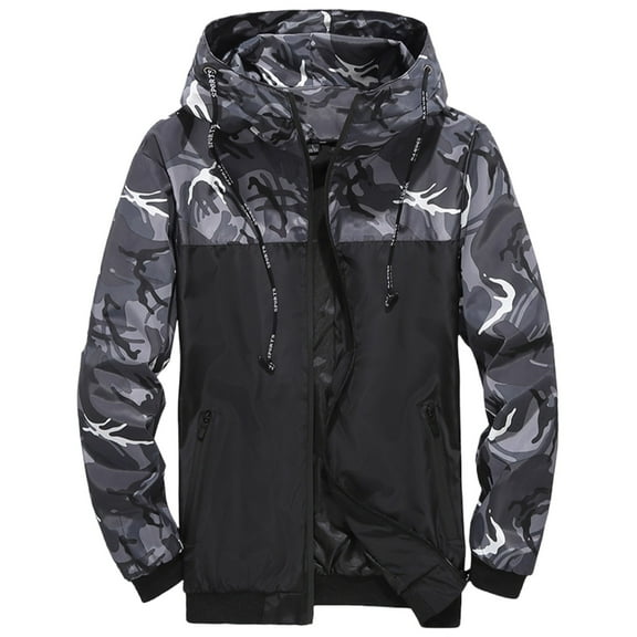 Goodtrade8 Mens Jackets Big and Tall Zipper Jacket Sport Winter Warm Long Sleeve with Pockets Coats for Men