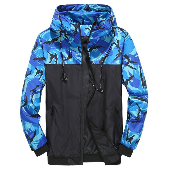 Goodtrade8 Mens Jackets Winter Zipper Jacket Hooded Big and Tall Sport Fashion with Pockets Long Sleeve Coats for Men with Pockets