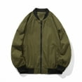 thumbnail image 1 of Goodtrade8 Mens Jackets Zip up Casual Bomber Jacket Pocket Crew Neck Green Plain Outdoor Mens Coats Outerwear Winter, 1 of 4