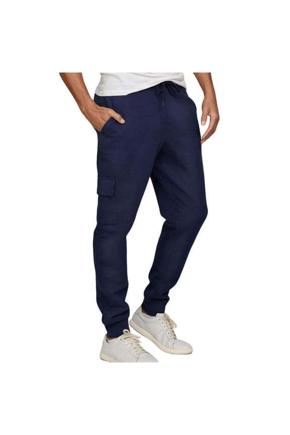 Mens Pants Relaxed Fit Joggers Fleece with Pockets Gym Drawstring Stretch Casual Solid Color