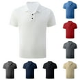 thumbnail image 1 of Goodtrade8 Mens Short Sleeve T-Shirts Collar Plain Pullover Casual Summer Polo Regular Shirts for Men Crew Neck, 1 of 4