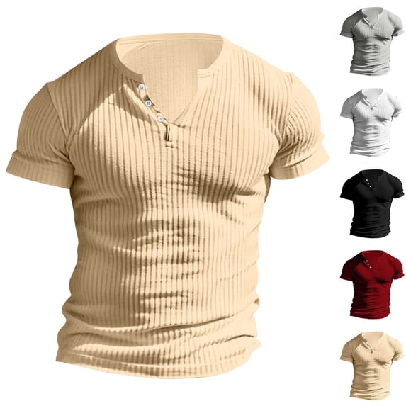Goodtrade8 Mens Sports T-Shirts Muscle Summer Pullover Short Sleeve Solid Color Outfits Shirts for Men Casual