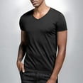 thumbnail image 1 of Goodtrade8 Mens Summer Shirts Plain Pullover Short Sleeve Slim Casual V-Neck T-Shirts for Men, 1 of 8