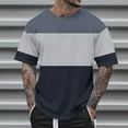 thumbnail image 1 of Goodtrade8 Mens Summer T-Shirts Big and Tall Patchwork Pullover Casual Short Sleeve Classic Shirts for Men Outdoor, 1 of 5
