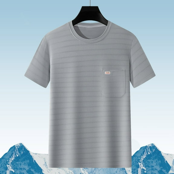 Goodtrade8 Mens Summer T-Shirts Casual Short Sleeve Pullover Slim Plain Shirts for Men Crew Neck