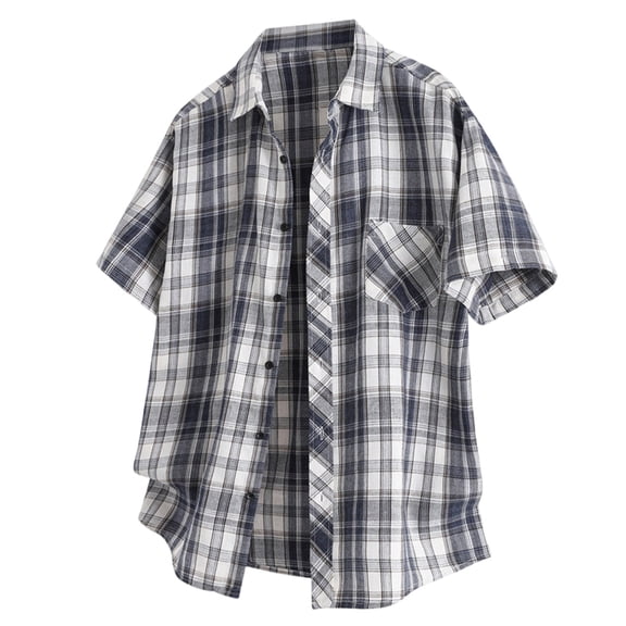 Goodtrade8 Mens Summer T-Shirts Short Sleeve Fashion Button Collared Big and Tall Plain Crew Neck Shirts for Men Outfits
